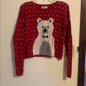 LAST CHANCE - Red Hollister polar bear sweater